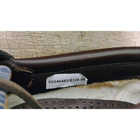 Brooks Brothers Mens Size 8 D Boat Shoes Blue Red Plaid Brown Leather‎ Loafers - Picture 12 of 12